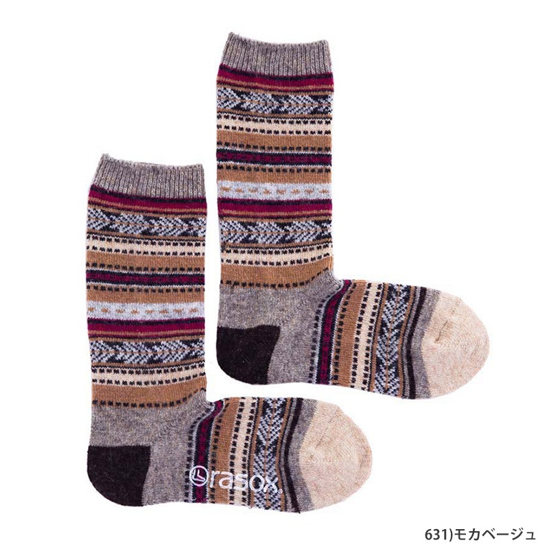 Rasox ジャガードウール・クルー ソックス