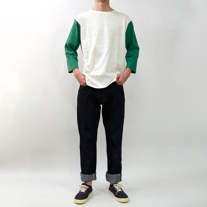 WAREHOUSE/ウェアハウス 七分袖ベースボールTシャツ クルーネック