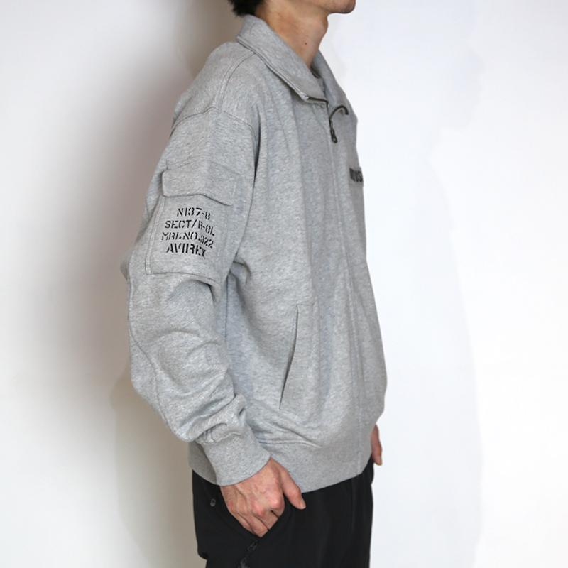 AVIREX/アヴィレックス FATIGUE STAND COLLAR ZIPUP SWEAT / ファティーグ スタンド カラー ジップアップ スウェット