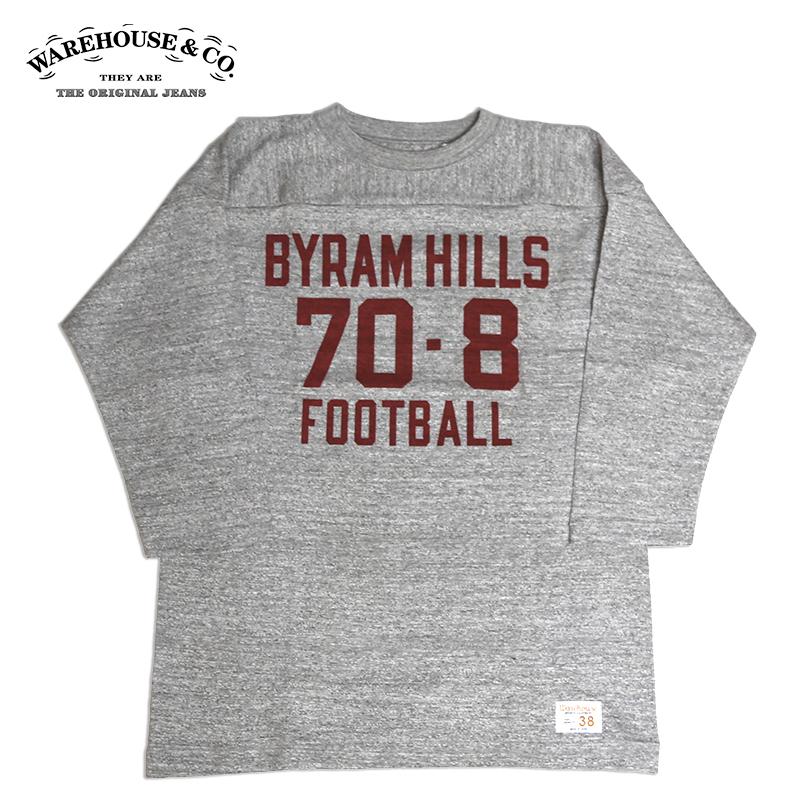 WAREHOUSE/ウェアハウス 7分袖　F.B.TフットボールTシャツ BYRAM HILLS