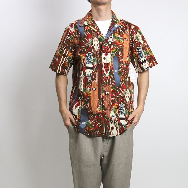 Robert J. Clancey/ロバートジェイクレンシー コットンハワイアンシャツ サーフ柄 MADE IN HAWAII