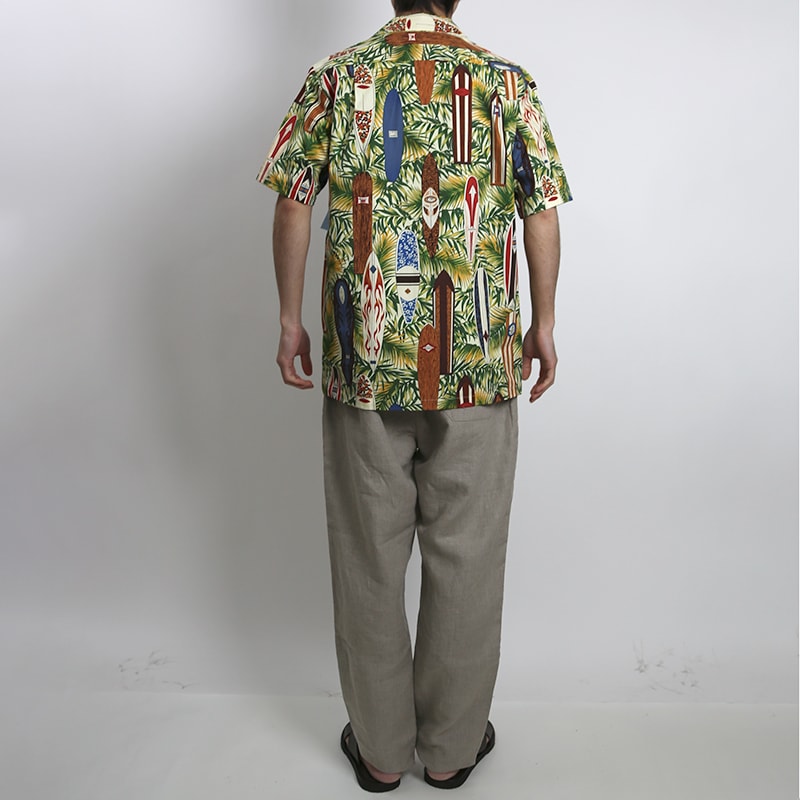Robert J. Clancey/ロバートジェイクレンシー コットンハワイアンシャツ サーフ柄 MADE IN HAWAII
