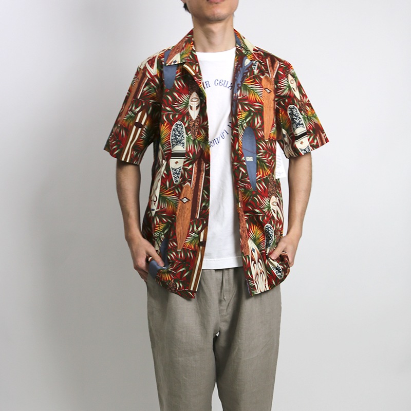 Robert J. Clancey/ロバートジェイクレンシー コットンハワイアンシャツ サーフ柄 MADE IN HAWAII