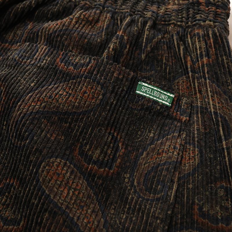 SPELLBOUND/スペルバウンド 8Wコーデュロイペイズリー柄 ワイドイージーパンツ