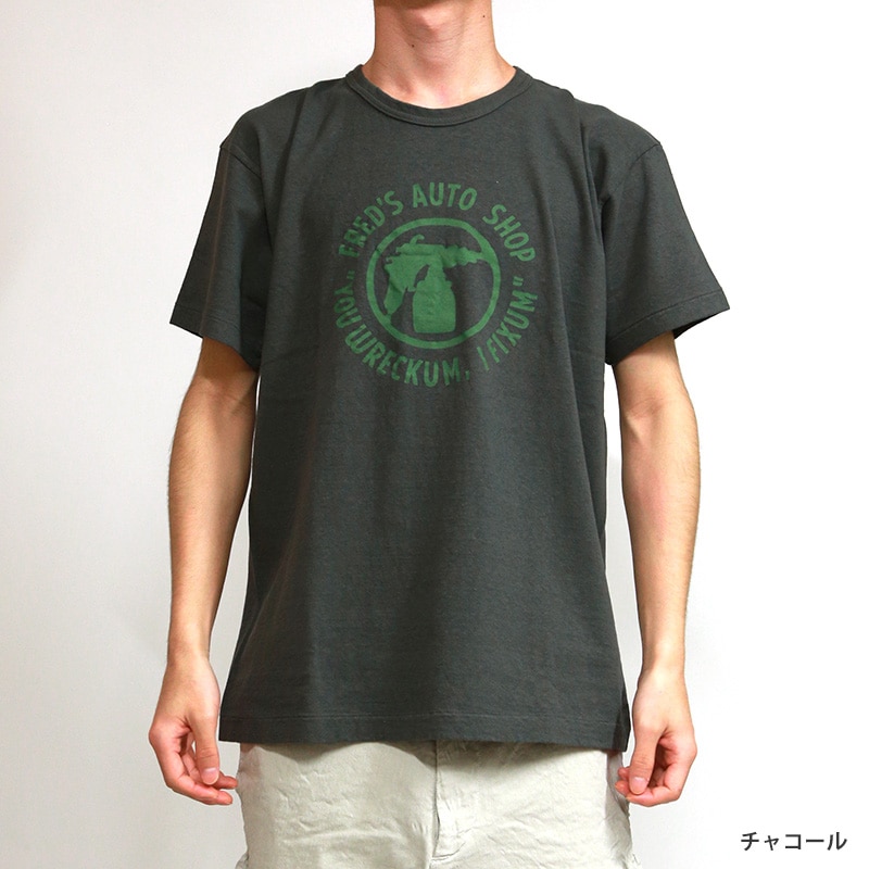 Warehouse/ウエアハウス 半袖Tシャツ Lot 4064 FREDS AUTO SHOP