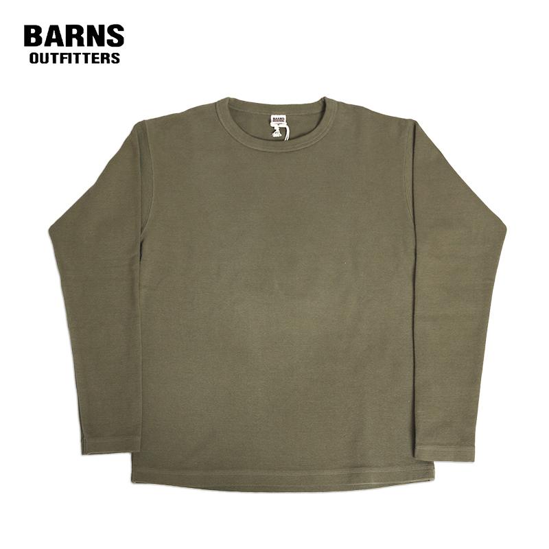 BARNS/バーンズ　ヘヴィーフライス長袖Tシャツ