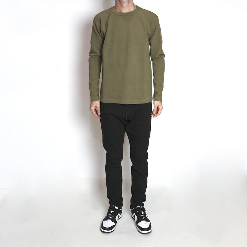 BARNS/バーンズ　ヘヴィーフライス長袖Tシャツ