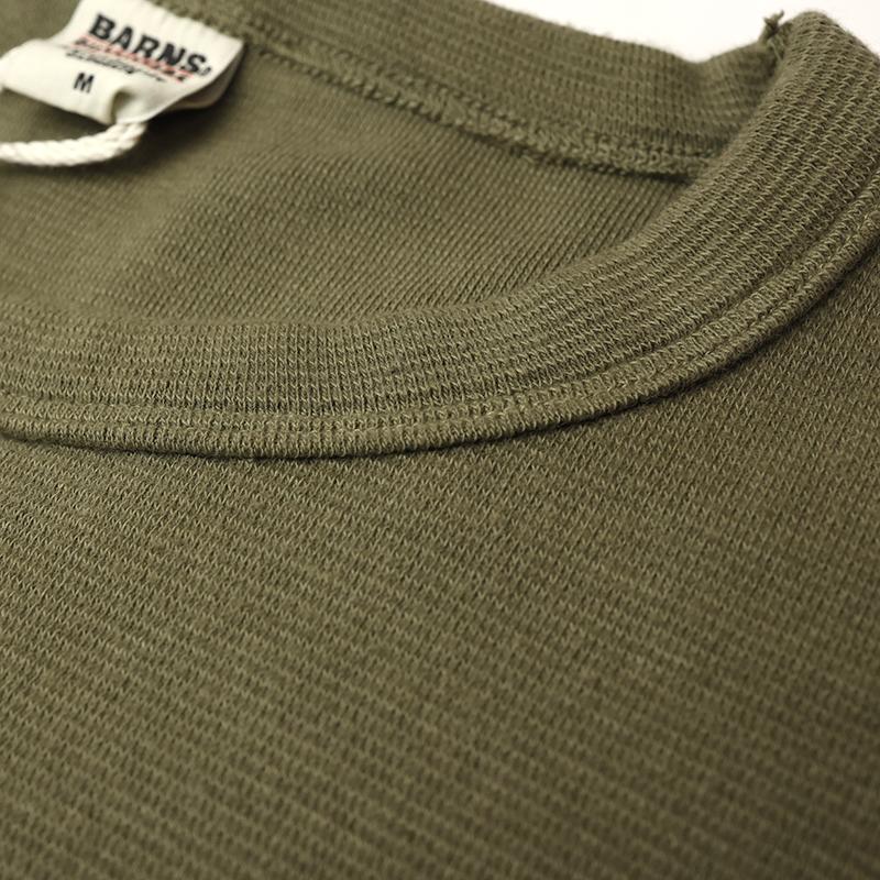BARNS/バーンズ　ヘヴィーフライス長袖Tシャツ