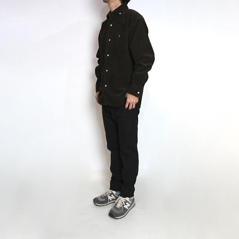 BARNS/バーンズ　ワイドスプレッドカラーB.Dコーデュロイシャツ