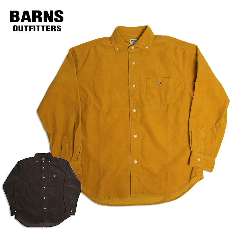 BARNS/バーンズ　ワイドスプレッドカラーB.Dコーデュロイシャツ