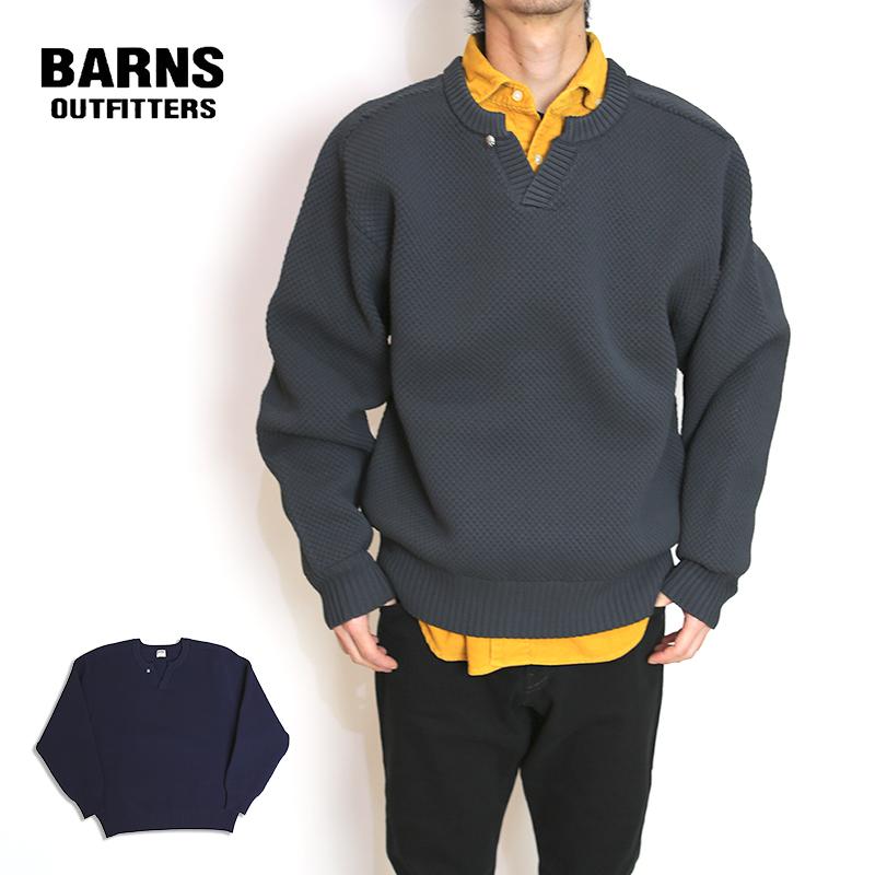BARNS/バーンズ キーネックニット