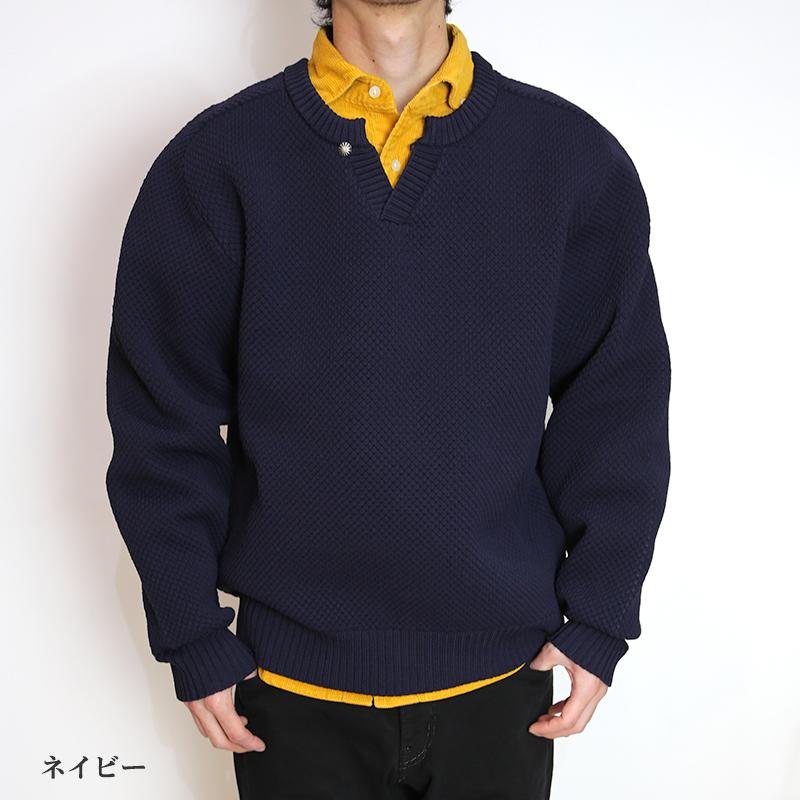 BARNS/バーンズ キーネックニット