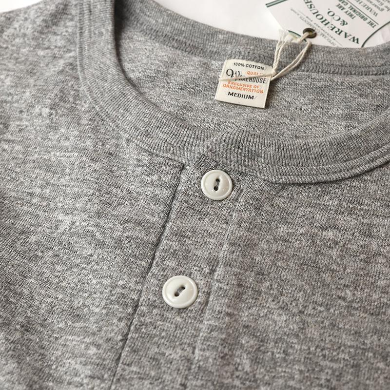 WAREHOUSE/ウェアハウス 長袖ヘンリーネックネックTシャツ
