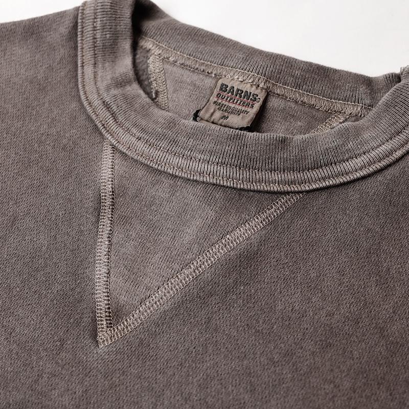 BARNS/バーンズ はめ込み両Vガゼット スウェット　ピグメントダイ【Pigment Dye】
