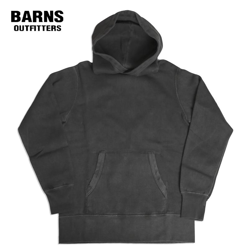 BARNS/バーンズ プルパーカーPullover Hoodie【Pigment Dye】BLACK