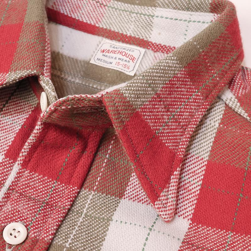 WAREHOUSE/ウエアハウス フランネルシャツ Lot.3104 E柄 NON WASH