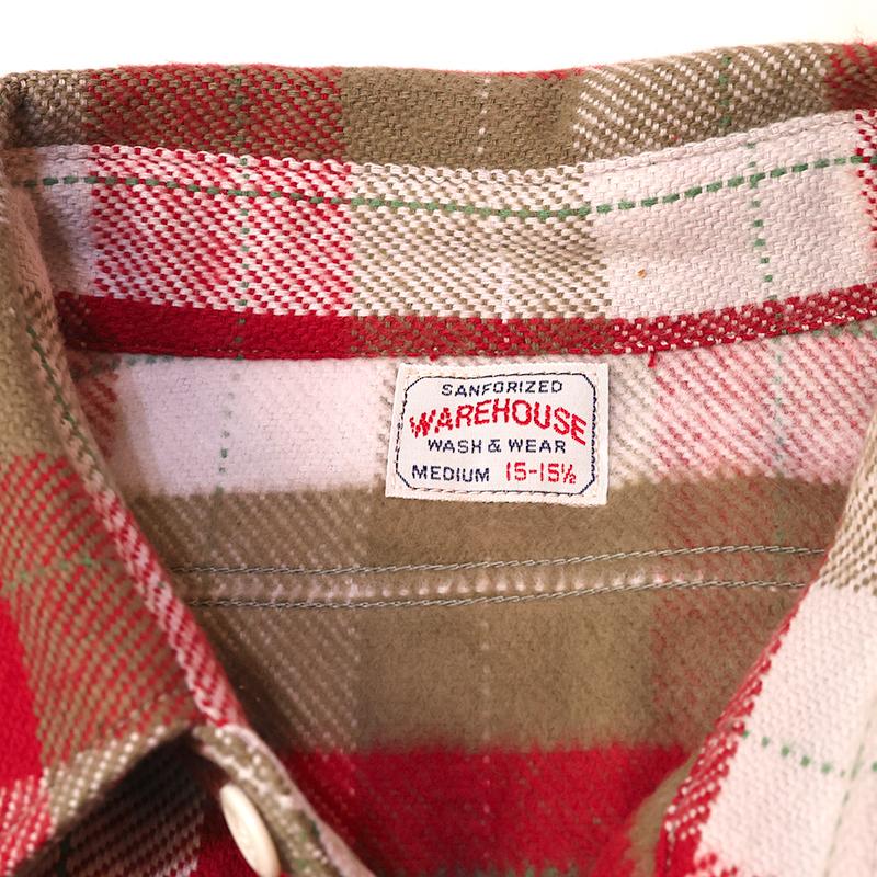 WAREHOUSE/ウエアハウス フランネルシャツ Lot.3104 E柄 NON WASH