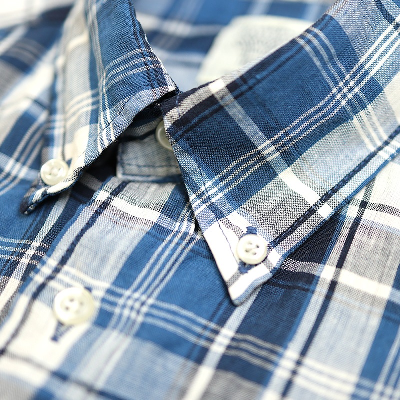 CHEST/チェスト　麻チェック半袖シャツ 76009