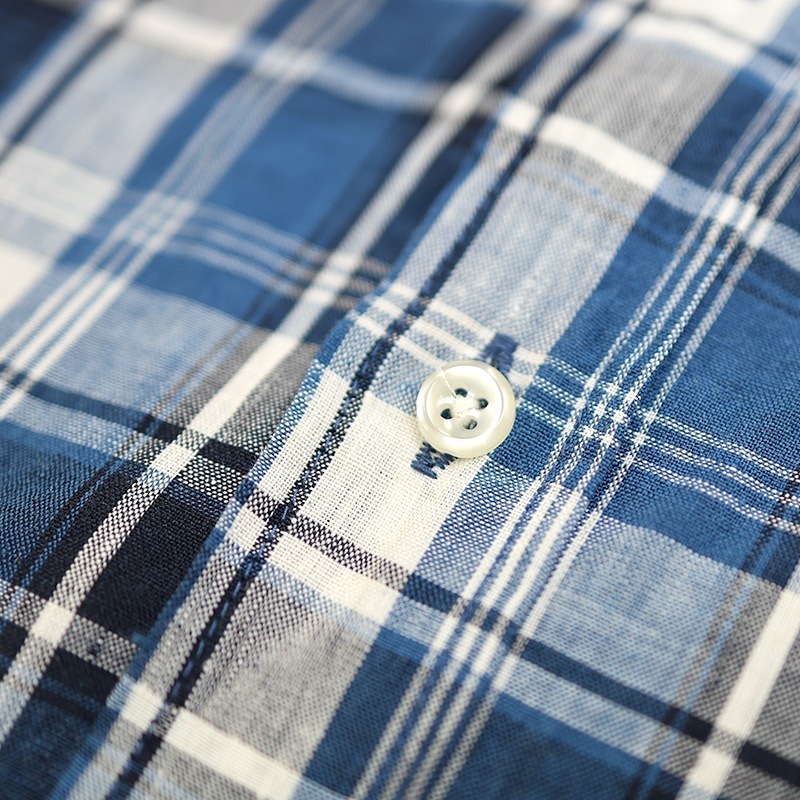 CHEST/チェスト　麻チェック半袖シャツ 76009