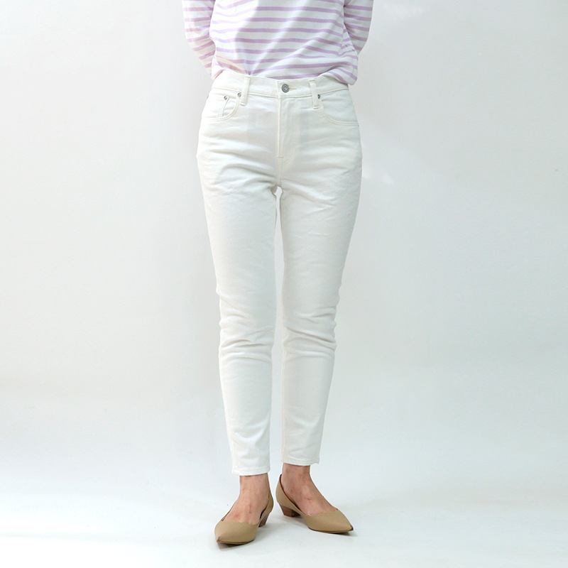 DMG ディーエムジー ストレッチアンクルデニムホワイト