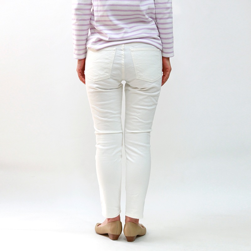 DMG ディーエムジー ストレッチアンクルデニムホワイト