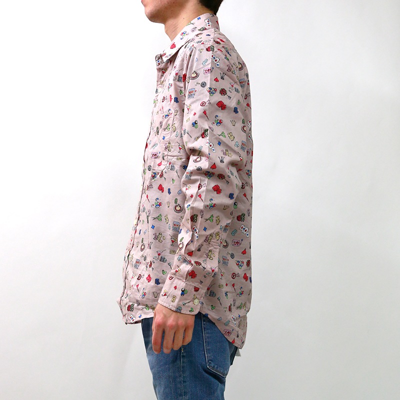 シャーキーズ レギュラーカラー長袖シャツ カジノ柄