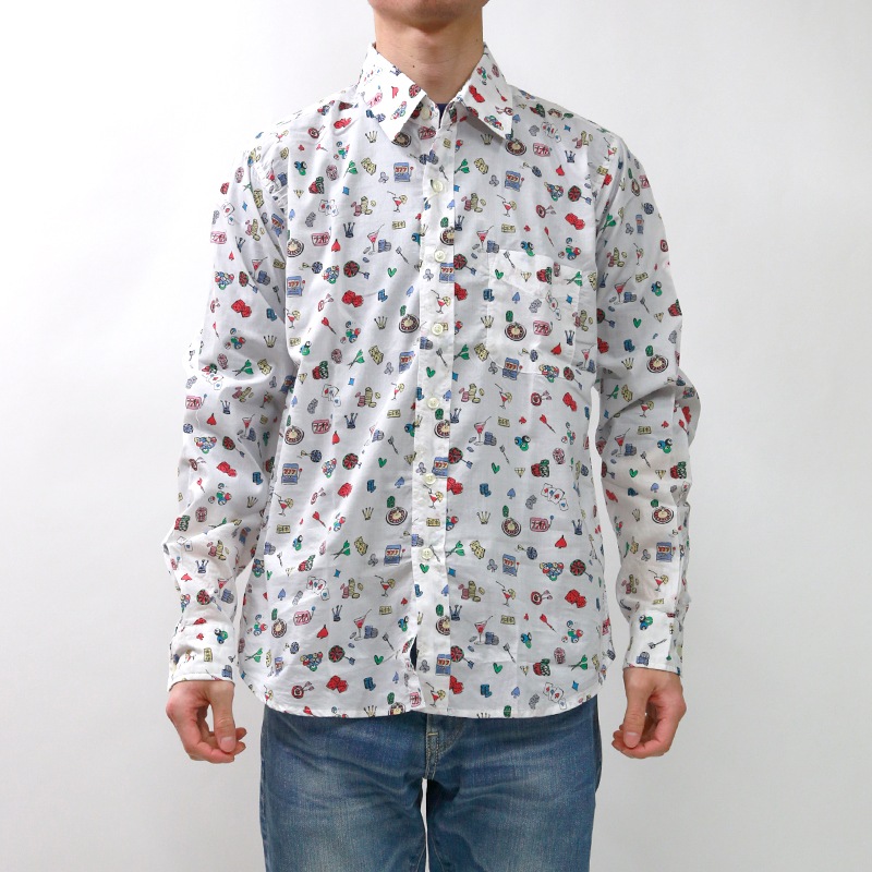 シャーキーズ レギュラーカラー長袖シャツ カジノ柄