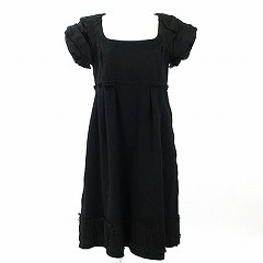 お値下げ！フォクシー(FOXEY)黒カシミヤ＆ウール半袖ワンピース38