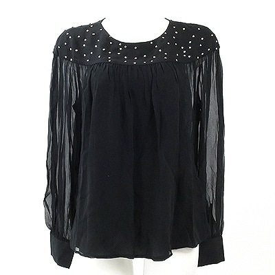 フィリップリム(phillip lim)黒シルクブラウス 6 ☆ 12130606-020