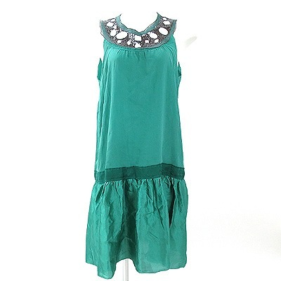 ミッソーニ(MISSONI)グリーンノースリワンピース I40 ☆ 12131205-015