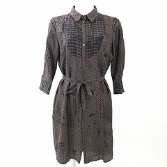 お値下げ！ディーゼル(DIESEL)グレー五分袖コットンワンピース S