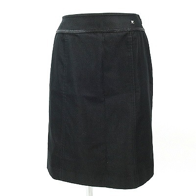 お値下げ！クレージュ(courreges)黒スカート 38 ☆ 12140701-023