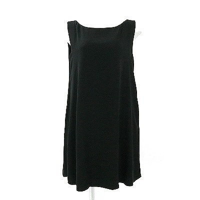 フォクシーニューヨーク 黒センタープリーツワンピース 40 ☆ 25130801