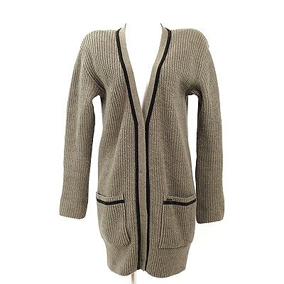 フォクシー(FOXEY)茶系ウールニットロングカーディガン38 ☆ 54131209