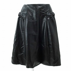ルネ(Rene)黒フェイクレザースカート 38 ☆ 12131118-045  