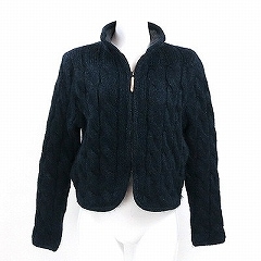 オールドイングランドネイビーモヘア混ニットジャケット 36 ☆ 2279