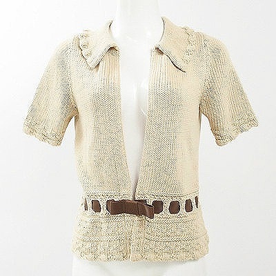 フォクシー　ボレロカーディガン　ナチュラルベージュ　ハーフムーン　FOXEY フォクシー ボレロカーディガン ナチュラルベージュ ハーフムーン FOXEY