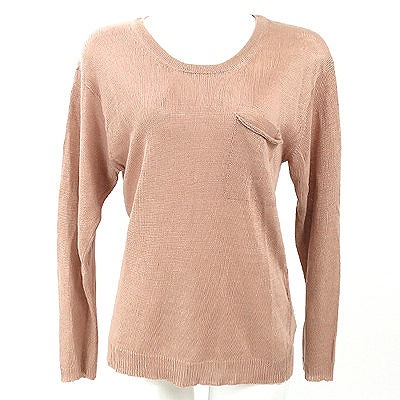 マーガレットハウエル サイズ2 リネンコットンカーディガン ピンク 9分