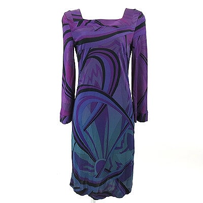 お値下げ！エミリオプッチ(EMILIO PUCCI)パープル系ワンピース I44