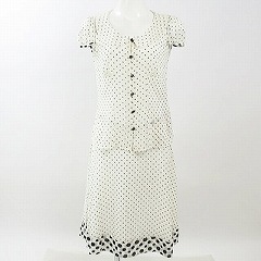 ハロッズ(Harrods)白×黒ドット柄セットアップ 2 ☆ 12150526-003
