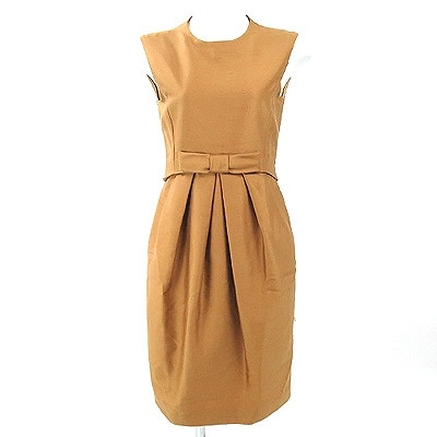 FOXEY ワンピース　ブラウン　38 美品◇FOXEYNEWYORK 38サイズ ビッグリボンワンピース ブラウン