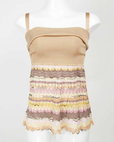 ●新品未使用  Missoni ミッソーニ トップス 40サイズ ミッソーニ MISSONI イエロー系 ベア トップス スカート 3Way 40