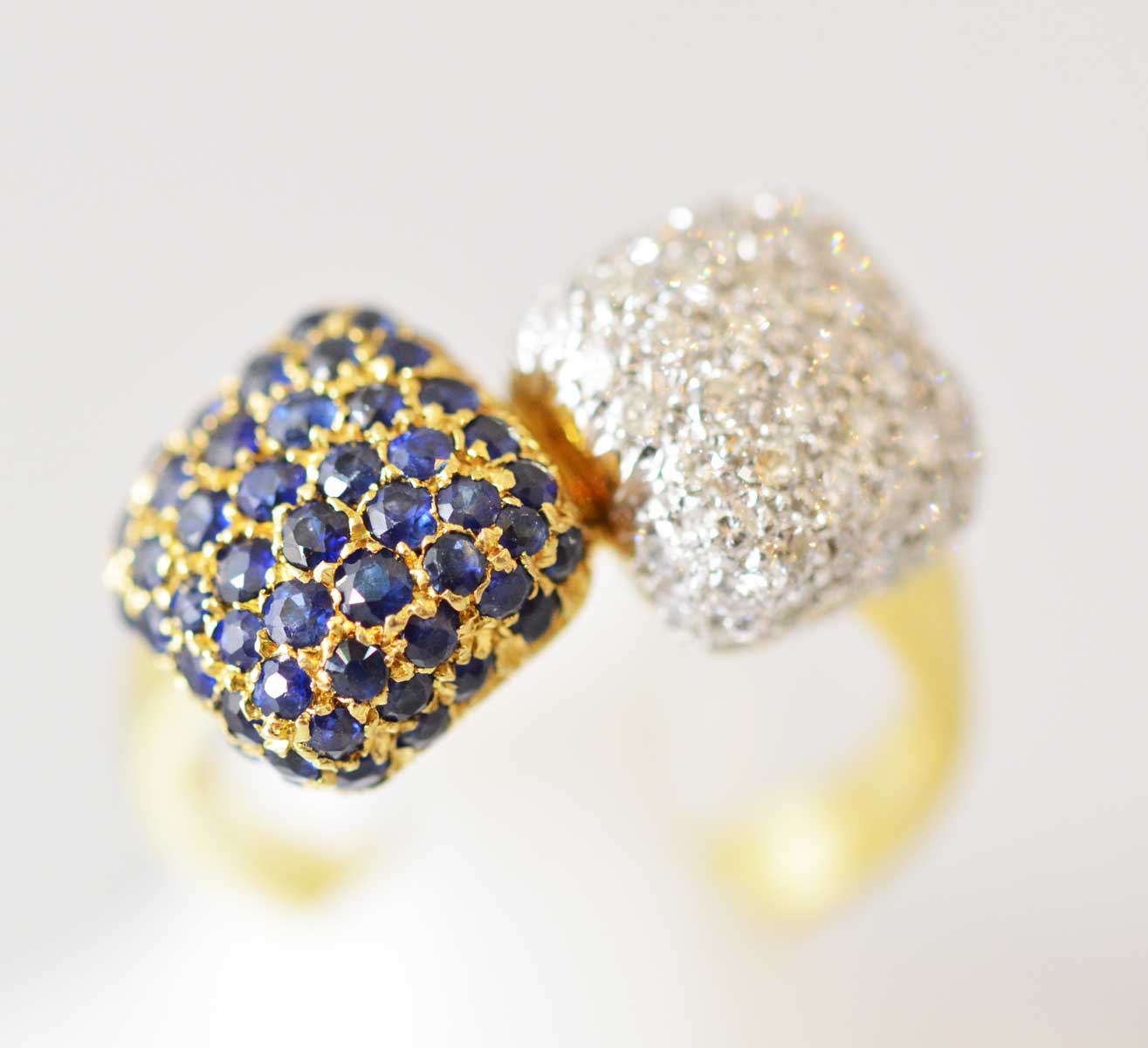 ジュエリー ノンブランド Ｋ18ＹＧ イエローゴールド サファイア1.45ｃｔ ダイヤ0.80ｃｔ リング 13号 レディース キューブ ノンブランドジュエリー 6030