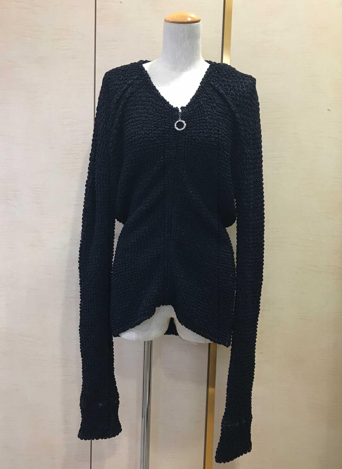 シャネル CHANEL ラメ カーディガン ブラック レディース 38 服 レディース 6950