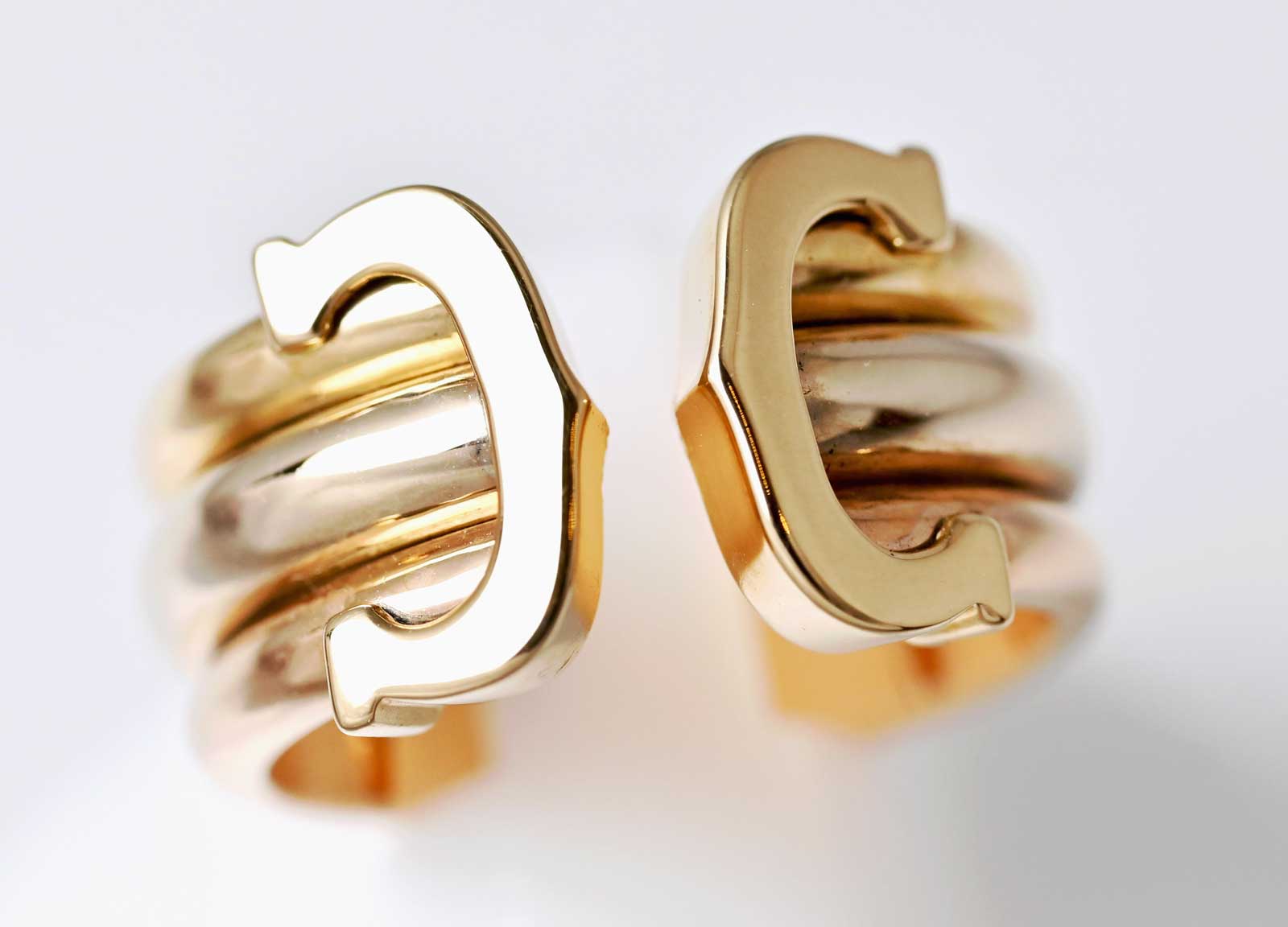 カルティエ Cartier 750YG WG PG スリーカラー トリニティ ２C リング 7701