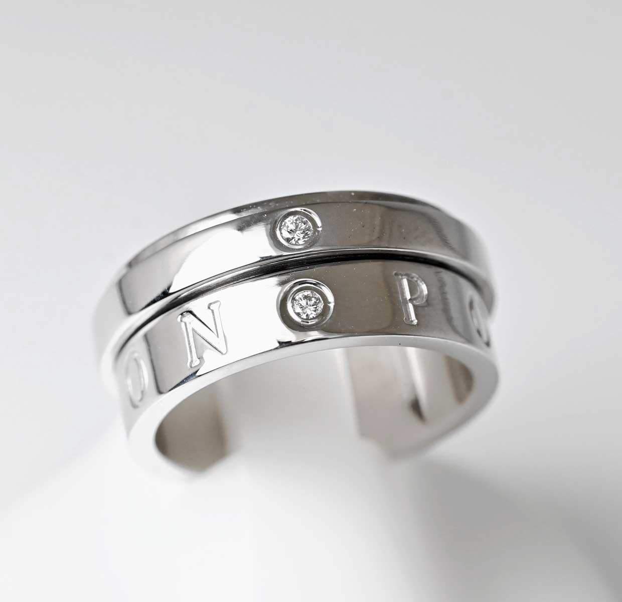 ピアジェ PIAGET 750ＷG ホワイトゴールド ポセションリング ダイヤ2P 50号 7736