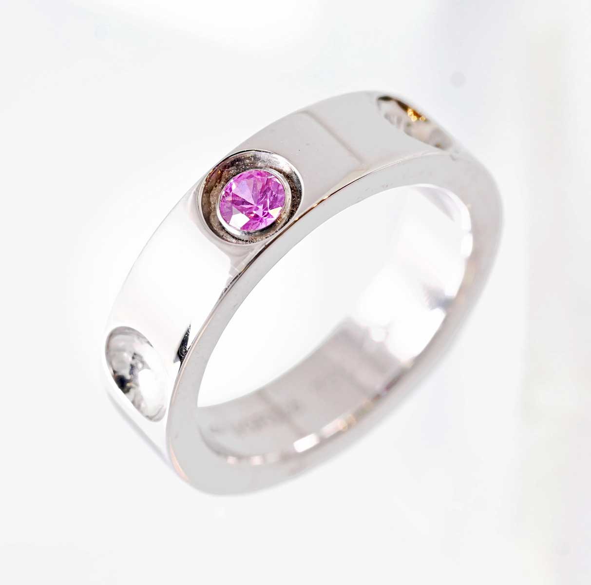 ルイヴィトン LOUIS VUITTON プテットバーグ アンプラントリング ピンクサファイア 1P リング レディース 49号 7789