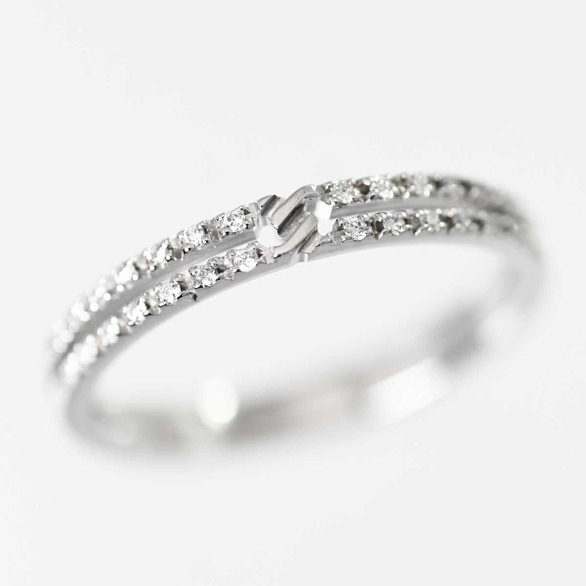 グッチ GUCCI K１８WG ホワイトゴールド ダイヤ インフィニティリング 7号 7967