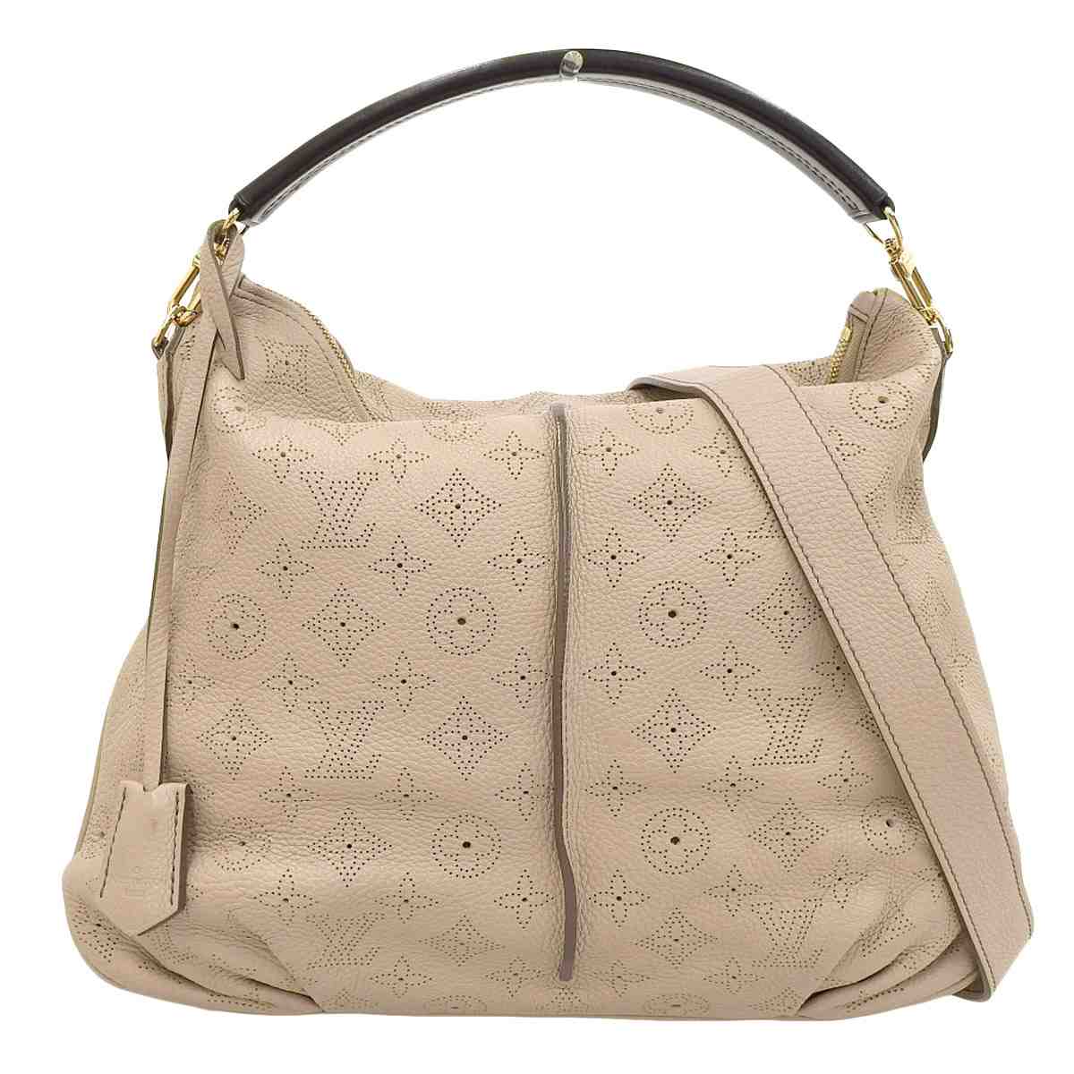 ルイヴィトン Louis Vuitton マヒナ セレネMM 2wayバッグ ハンドバッグ ショルダー ベージュ ゴールド金具 レディース M97141 8477