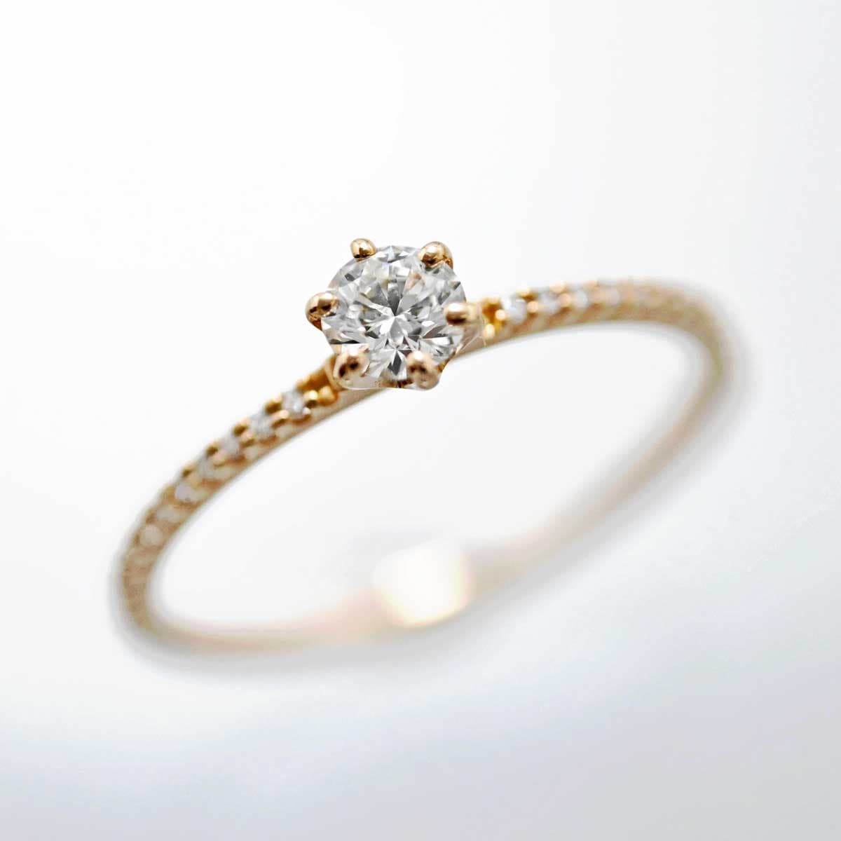 ガロピーネ&ガロパン K18PG ピンクゴールド ダイヤ0.214ct リング 12号 レディース 3059